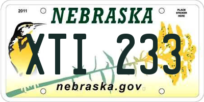 NE license plate XTI233