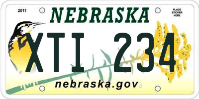 NE license plate XTI234