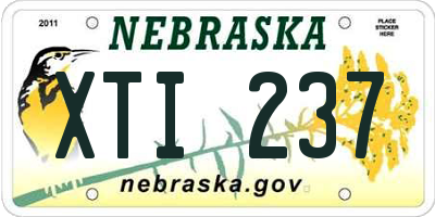 NE license plate XTI237