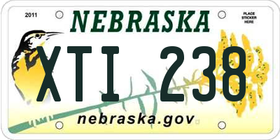 NE license plate XTI238
