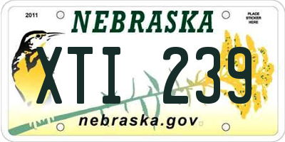 NE license plate XTI239