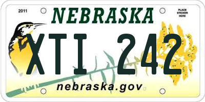 NE license plate XTI242
