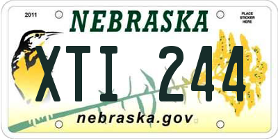 NE license plate XTI244