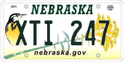 NE license plate XTI247