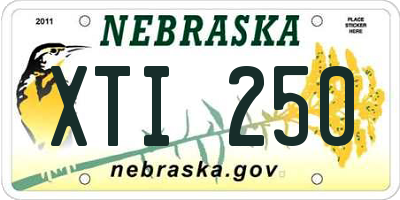 NE license plate XTI250