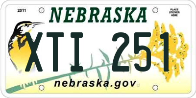 NE license plate XTI251