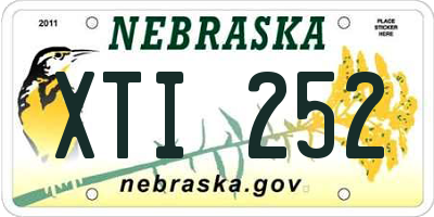 NE license plate XTI252