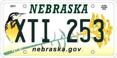 NE license plate XTI253