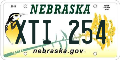 NE license plate XTI254