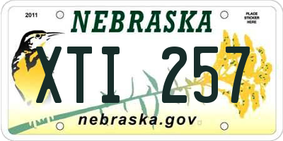 NE license plate XTI257
