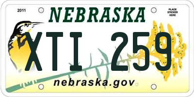 NE license plate XTI259