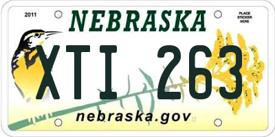 NE license plate XTI263