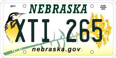 NE license plate XTI265
