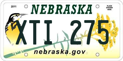 NE license plate XTI275