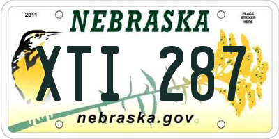 NE license plate XTI287