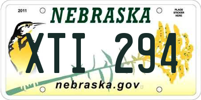 NE license plate XTI294