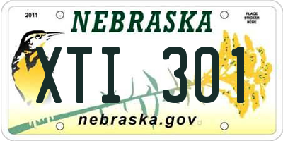NE license plate XTI301