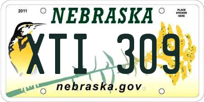NE license plate XTI309