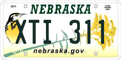 NE license plate XTI311