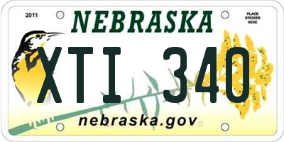 NE license plate XTI340