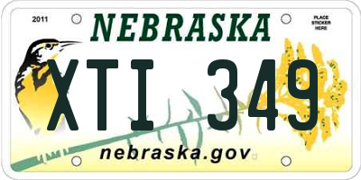 NE license plate XTI349