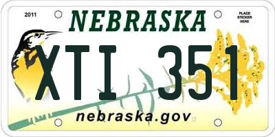 NE license plate XTI351