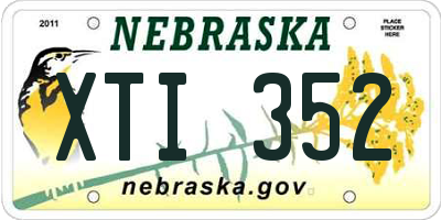 NE license plate XTI352