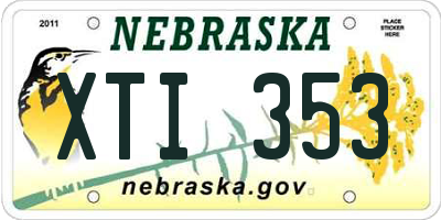 NE license plate XTI353