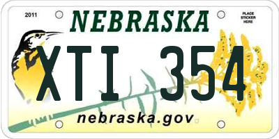 NE license plate XTI354