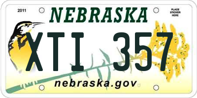 NE license plate XTI357