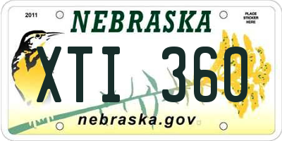 NE license plate XTI360