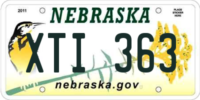 NE license plate XTI363