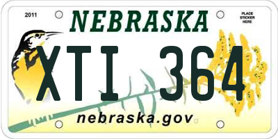 NE license plate XTI364