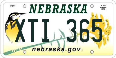 NE license plate XTI365