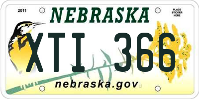 NE license plate XTI366