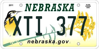 NE license plate XTI377