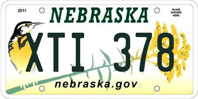 NE license plate XTI378