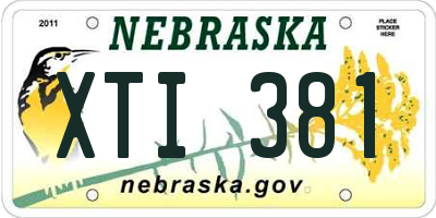 NE license plate XTI381