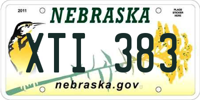 NE license plate XTI383