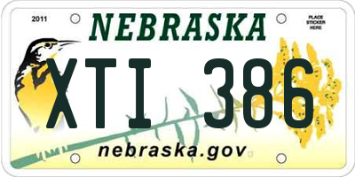 NE license plate XTI386
