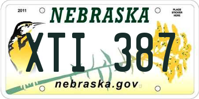 NE license plate XTI387