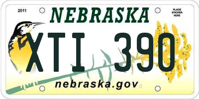 NE license plate XTI390