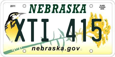 NE license plate XTI415