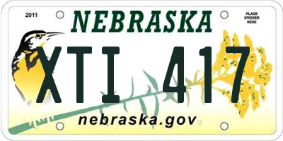 NE license plate XTI417