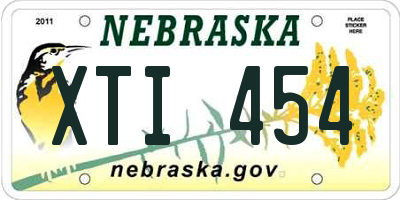 NE license plate XTI454