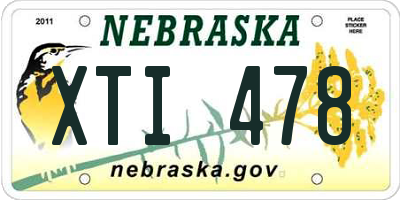 NE license plate XTI478