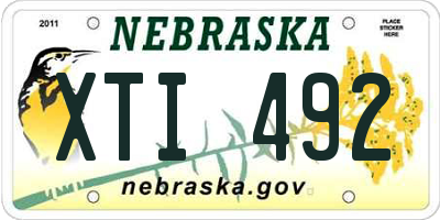 NE license plate XTI492