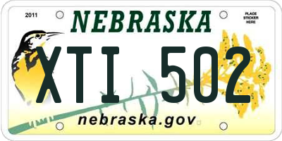 NE license plate XTI502