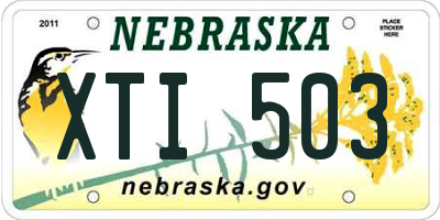 NE license plate XTI503