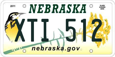 NE license plate XTI512